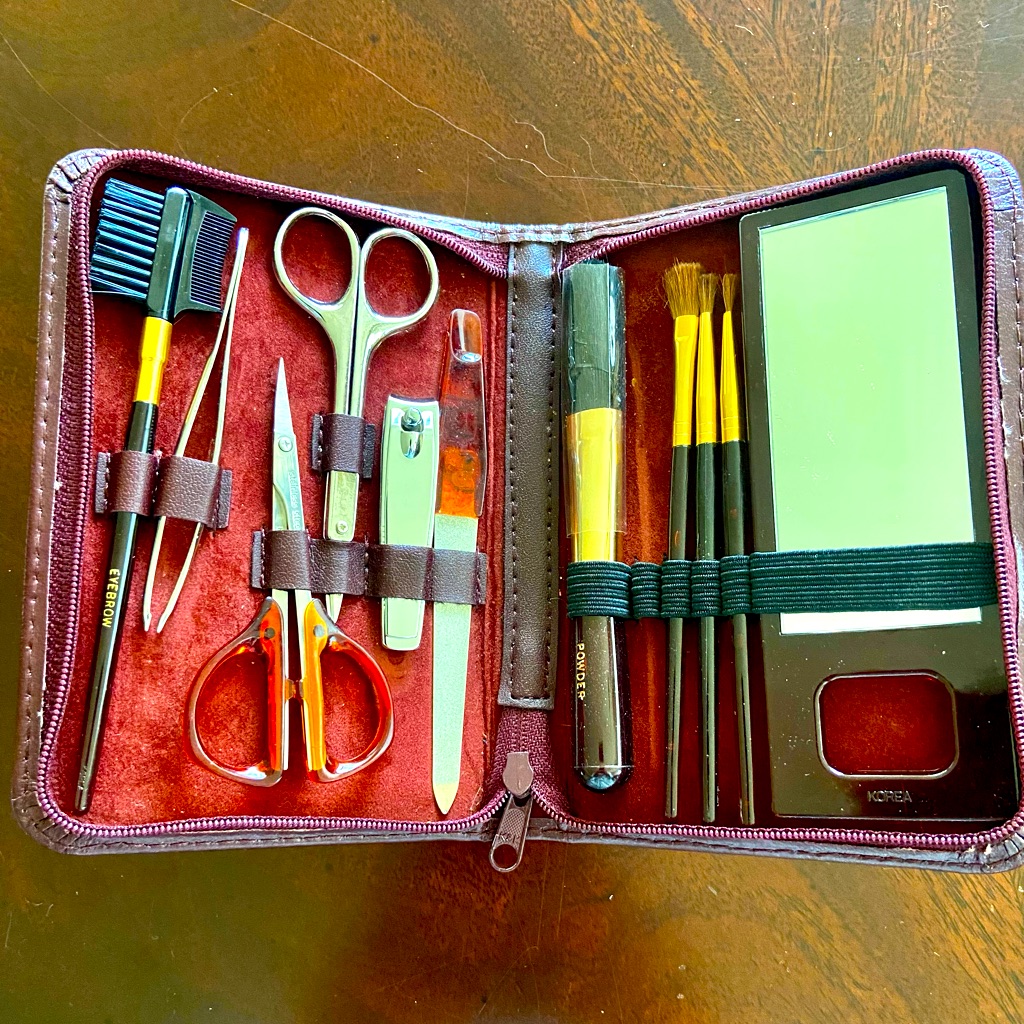 Manicure And Makeup Set In A Faux Leather Kit With Zipper
